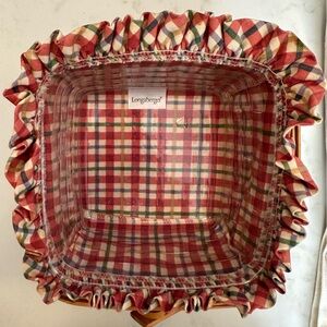 SOLD | 2001 Longaberger Berry Basket Multicolor Plaid Liner w Bread divider